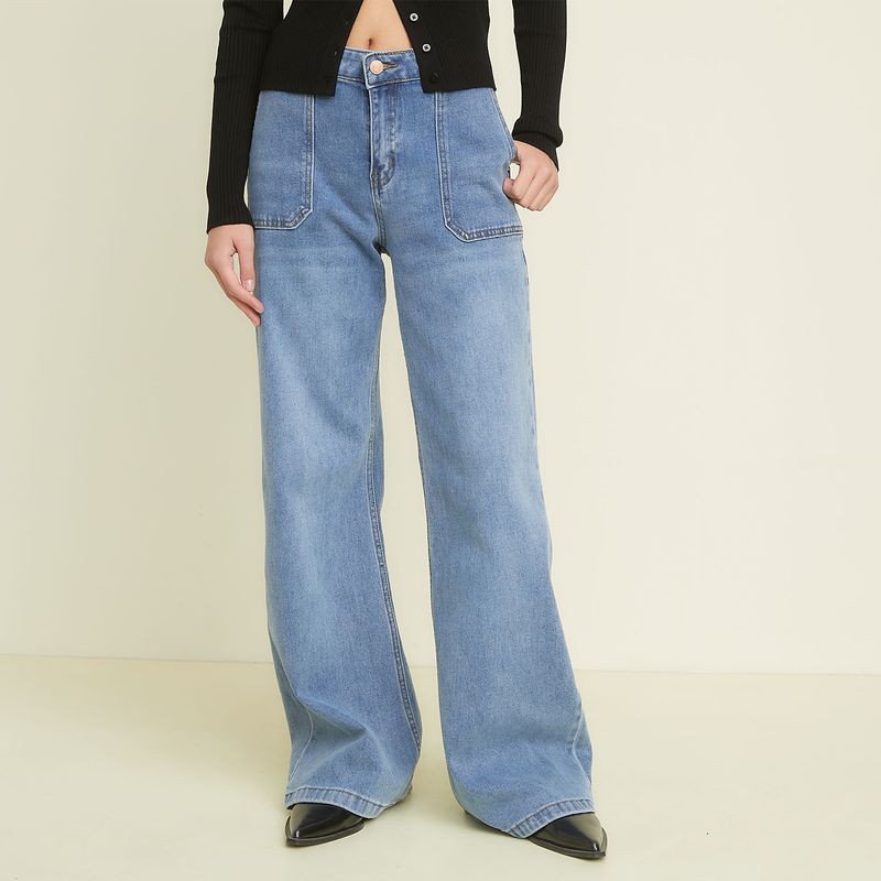 SYBILLA - Pantalón Wide Leg Tiro Medio Mujer Sybilla