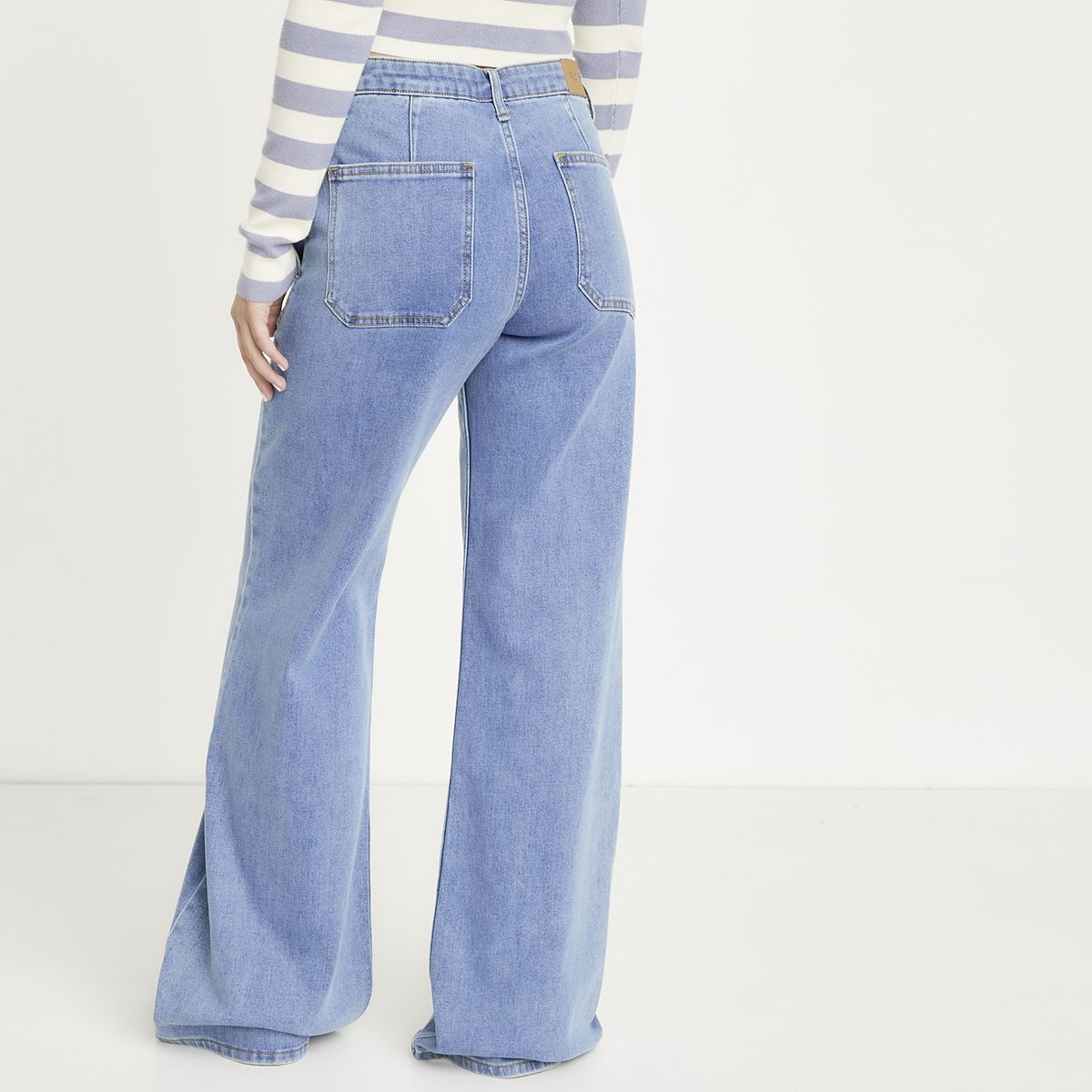 SYBILLA - Pantalón Wide Leg Tiro Medio Mujer Sybilla