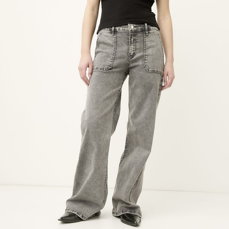 SYBILLA Jeans Wide Leg Tiro Medio Mujer