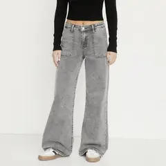 SYBILLA - Pantalón Wide Leg Tiro Medio Mujer