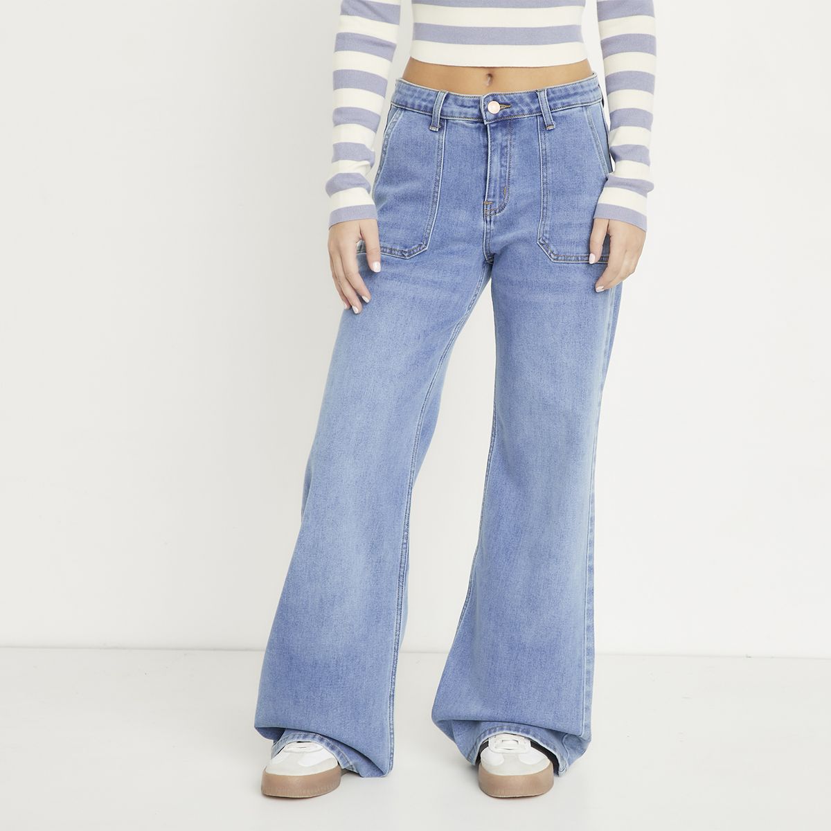 SYBILLA - Jeans Wide Leg Tiro Medio Mujer Sybilla