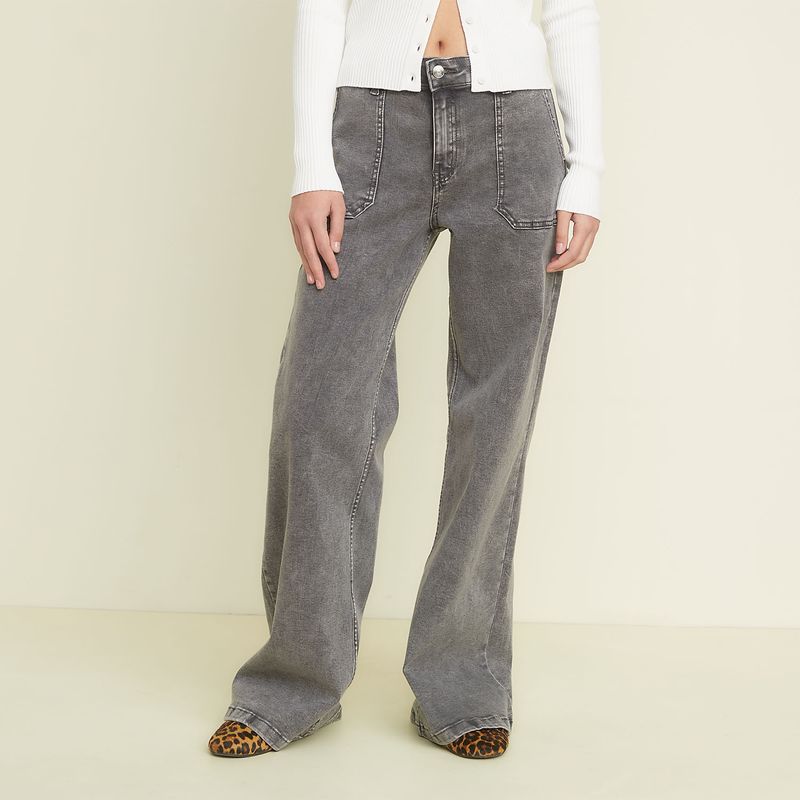 SYBILLA - Pantalón Wide Leg Tiro Medio Mujer Sybilla