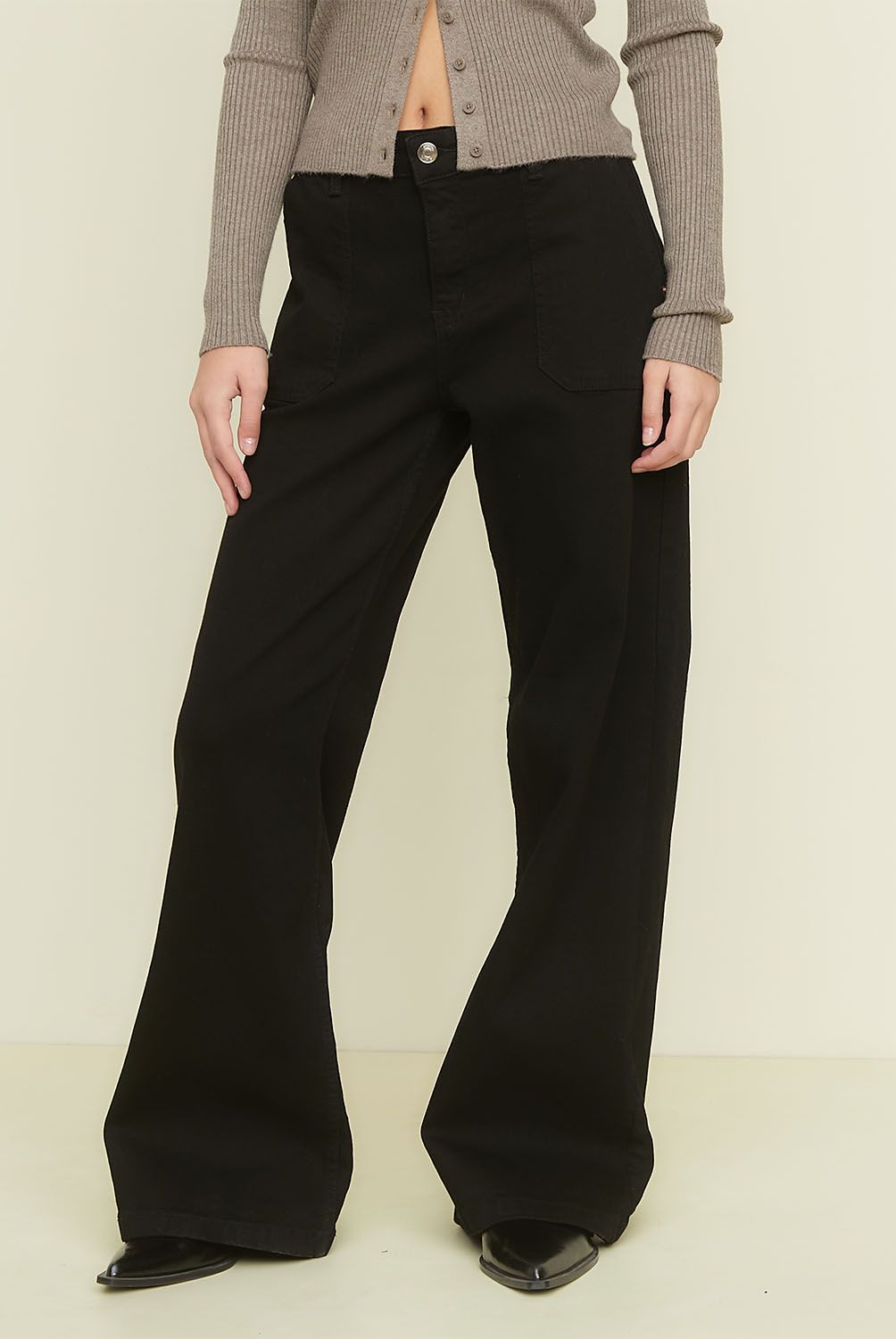 SYBILLA - Pantalón Wide Leg Tiro Medio Mujer Sybilla