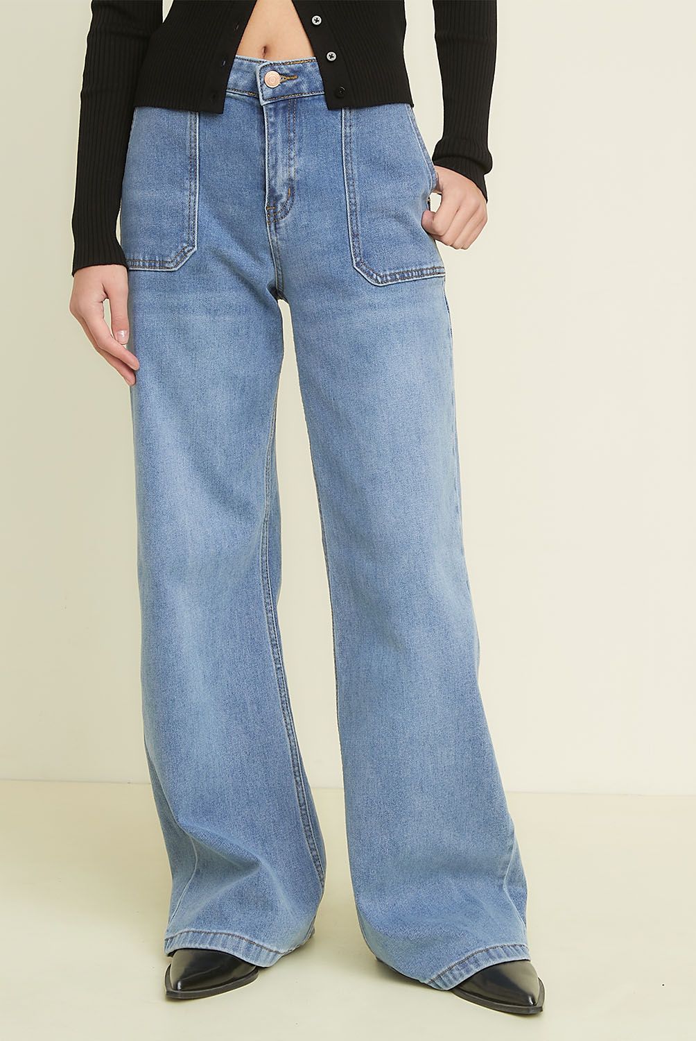 SYBILLA - Pantalón Wide Leg Tiro Medio Mujer Sybilla