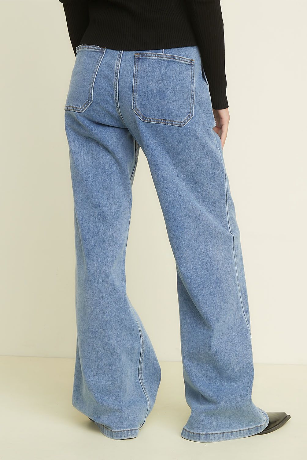 SYBILLA - Pantalón Wide Leg Tiro Medio Mujer Sybilla