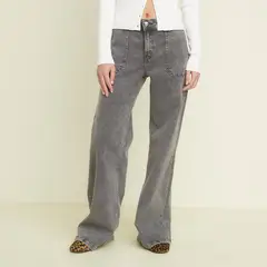 SYBILLA - Pantalón Wide Leg Tiro Medio Mujer