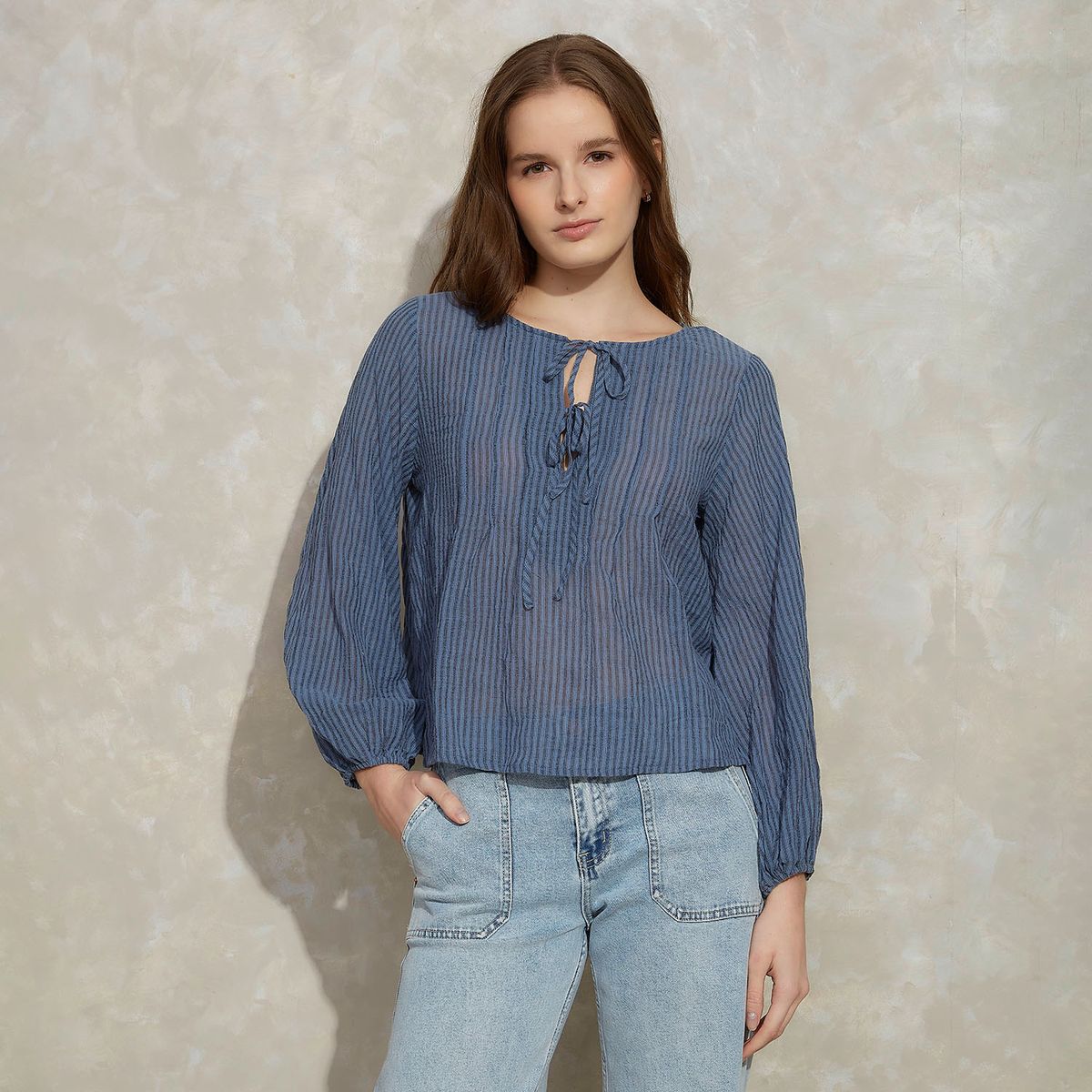 SYBILLA - Blusas Manga Larga Algodón Mujer Sybilla