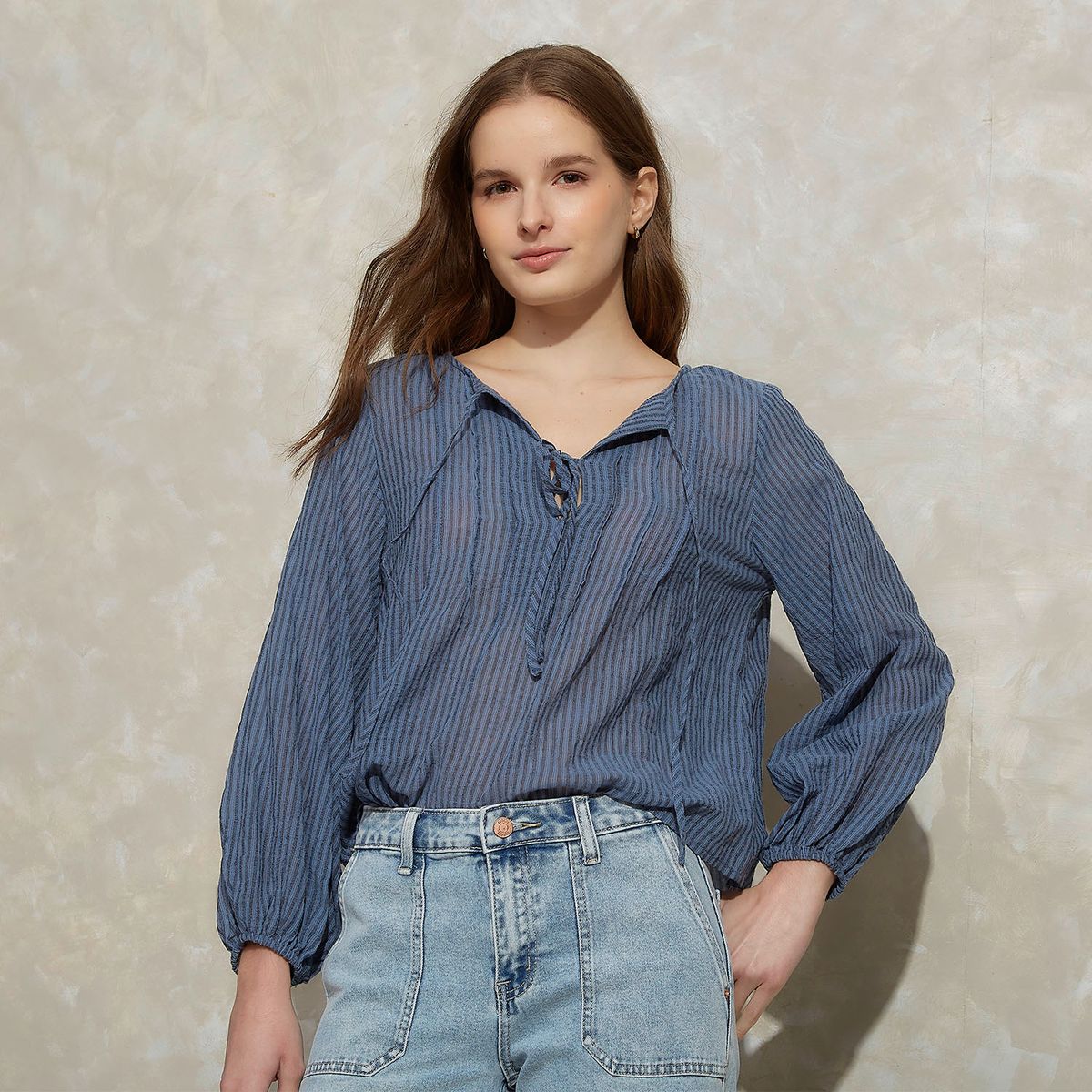 SYBILLA - Blusas Manga Larga Algodón Mujer Sybilla