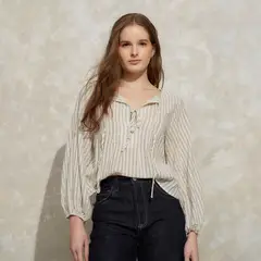 SYBILLA - Blusas Manga Larga Algodón Mujer