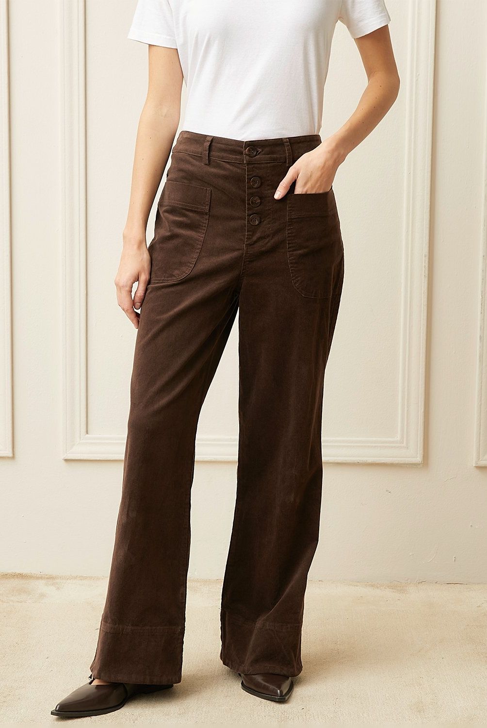 BASEMENT - Pantalón Flare Tiro Medio Mujer Basement