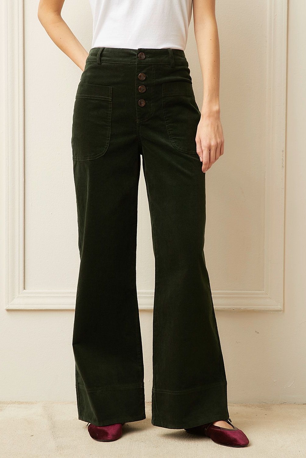 BASEMENT - Pantalón Flare Tiro Medio Mujer Basement