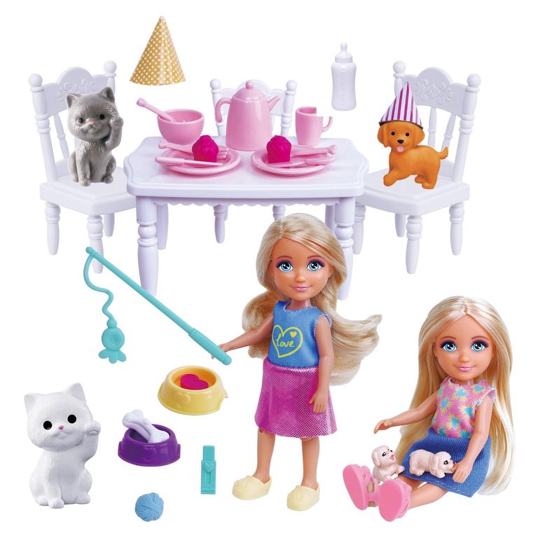 KIDS N PLAY Play Set Mini Muñeca Fiesta de Mascotas
