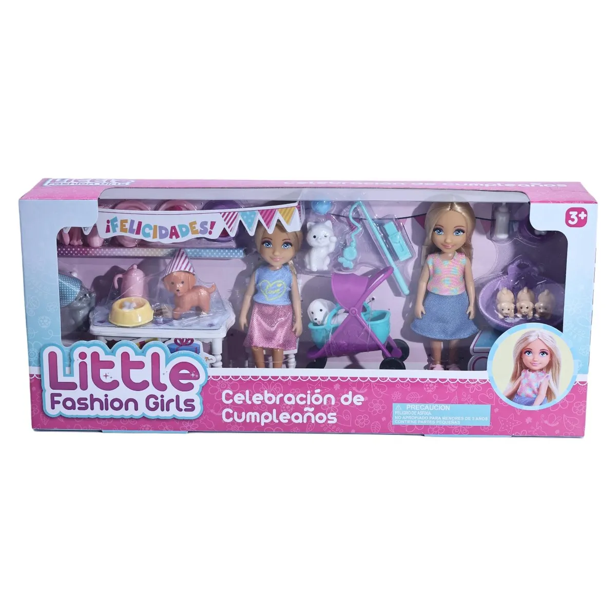 KIDS N PLAY - Play Set Mini Muñeca Fiesta de Mascotas Kids N Play