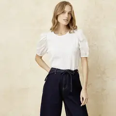 BASEMENT - Polera Manga Corta Algodón Mujer