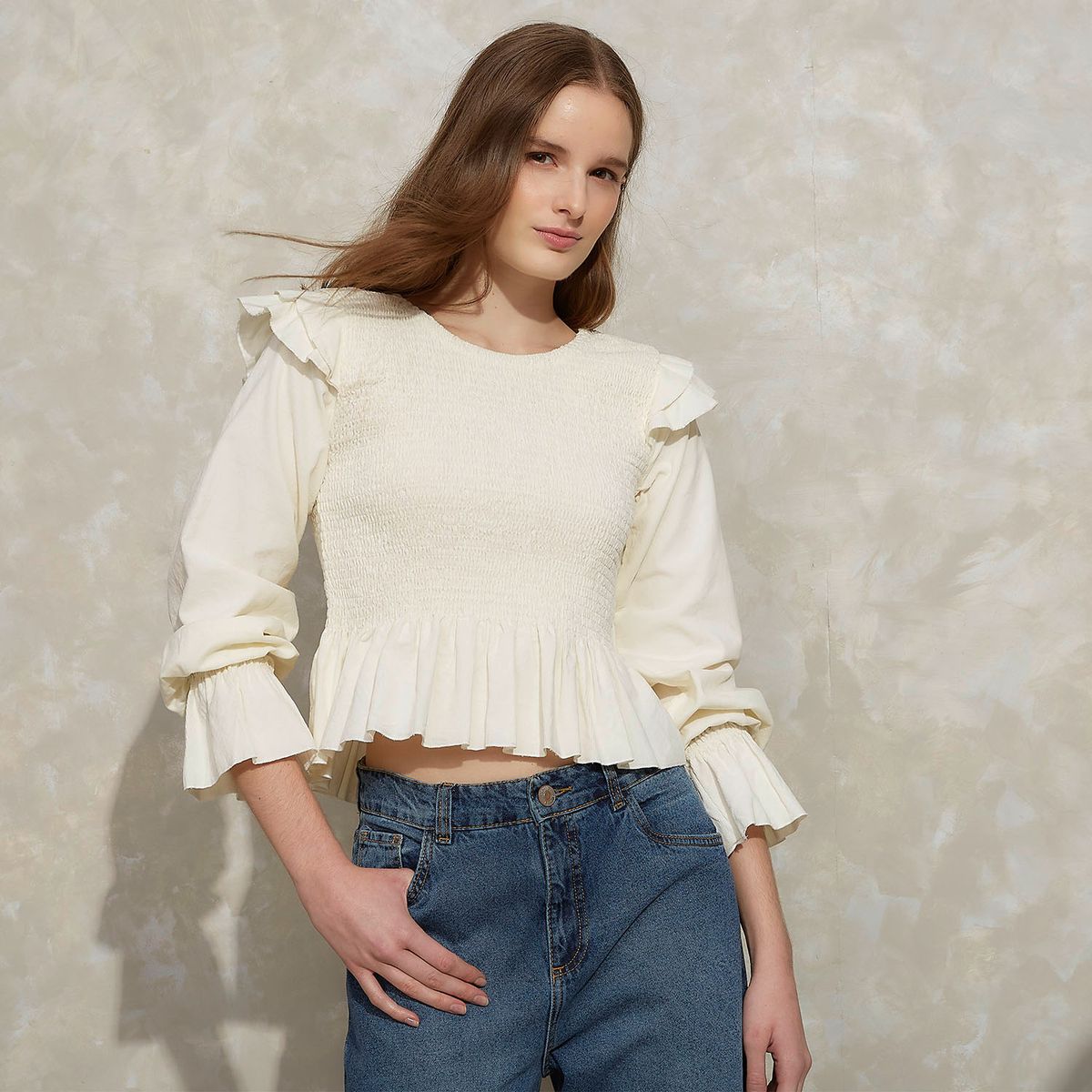 SYBILLA - Blusas Manga Larga Algodón Mujer Sybilla