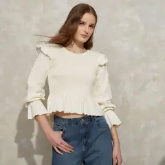 SYBILLA - Blusas Manga Larga Algodón Mujer