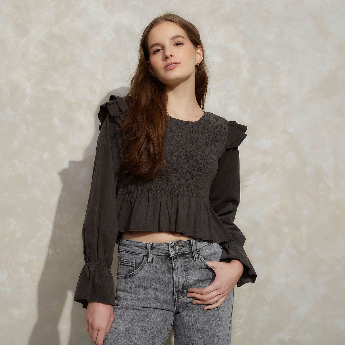 SYBILLA - Blusas Manga Larga Algodón Mujer Sybilla