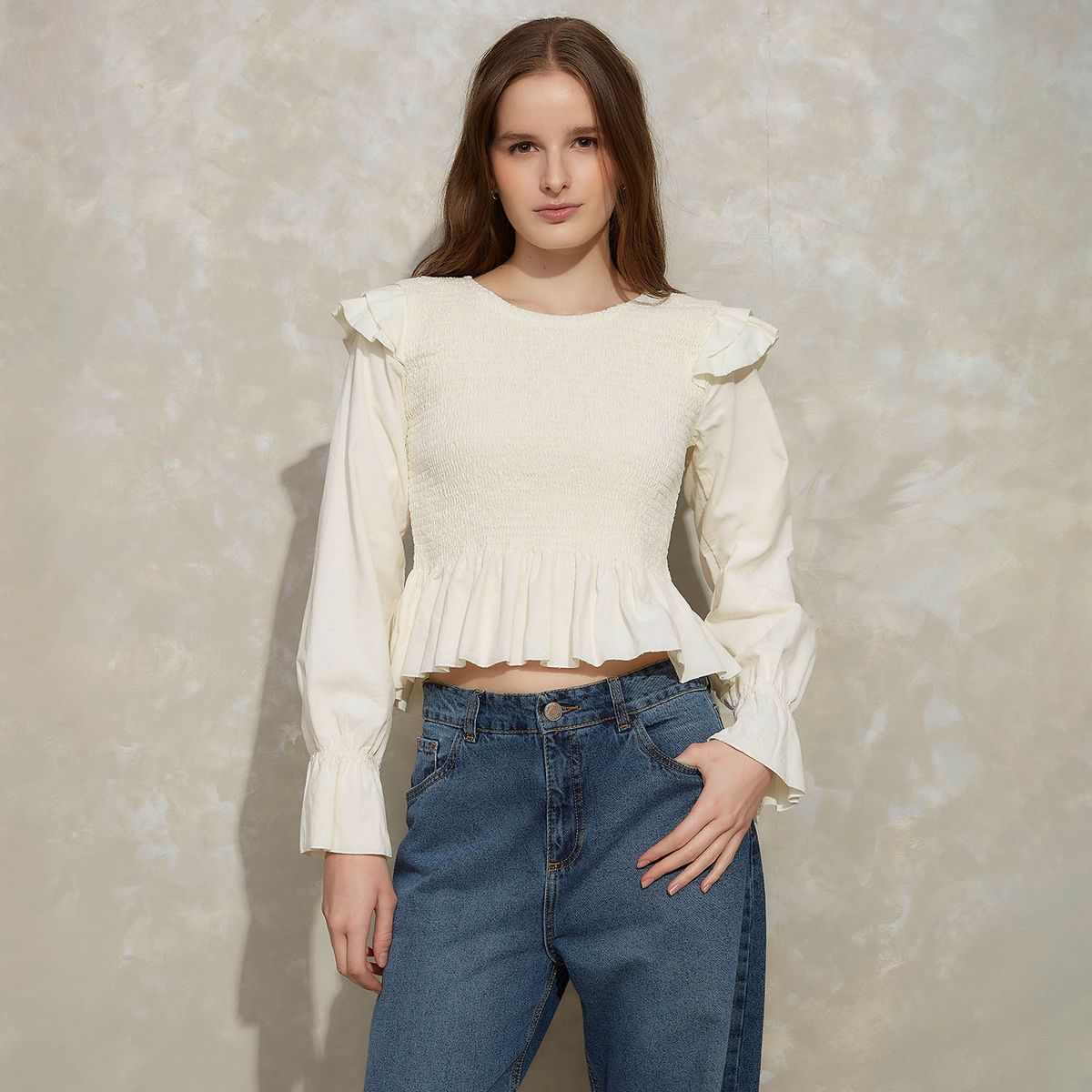 SYBILLA - Blusas Manga Larga Algodón Mujer Sybilla