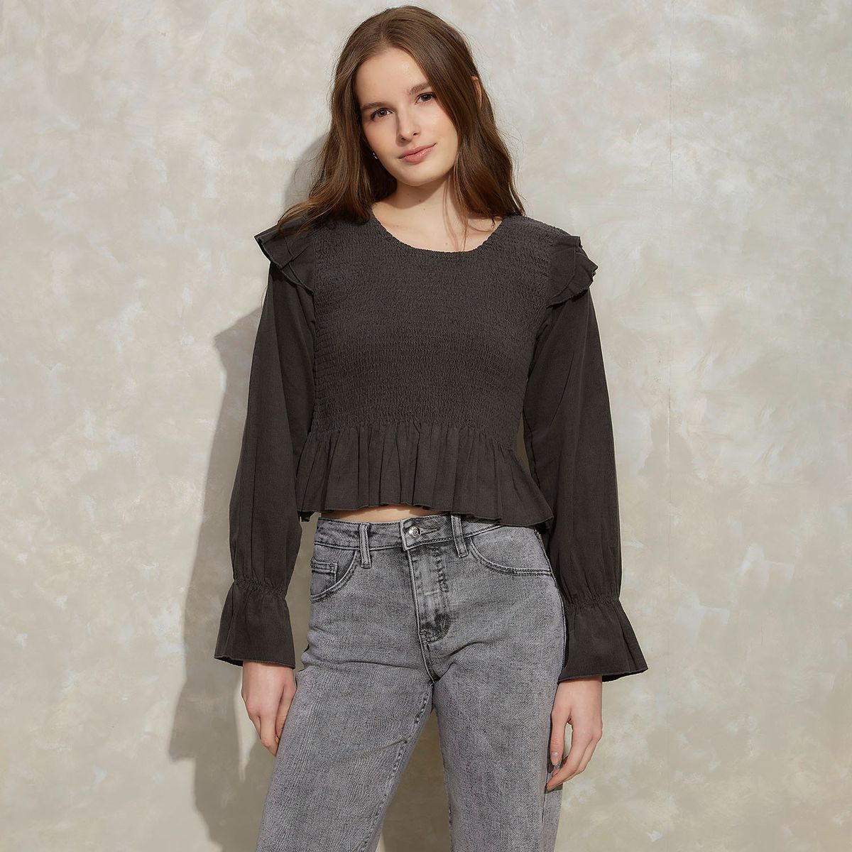 SYBILLA - Blusas Manga Larga Algodón Mujer Sybilla