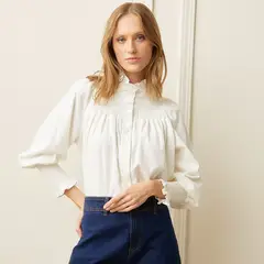 BASEMENT - Blusa Manga Larga Algodón Mujer