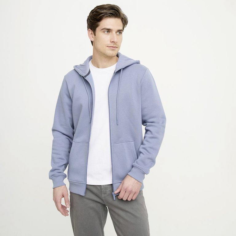Polerón con Cremallera y Gorro Algodón Hombre