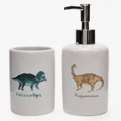 MICA KIDS - Set De Baño Dino 2 Piezas: Dispensador + Vaso