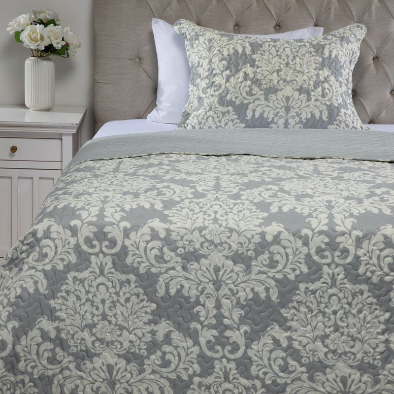 TEXTIL VIÑA - Cubrecama Viña Tere Gris Textil Viña
