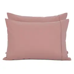 MICA - Funda Almohada Rosado 180 Hilos 2X 50X70 Cm