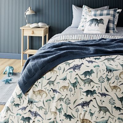 Imagen 2 del producto Funda Plumón Wash Dinosaur Azul 1.5 Plaza