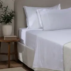 CASA CANTABRIA - Juego De Sábanas Elisa Blanco Super King