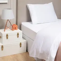 MICA KIDS - Juego De Sábanas Blanco 180 Hilos_M 1 Plaza