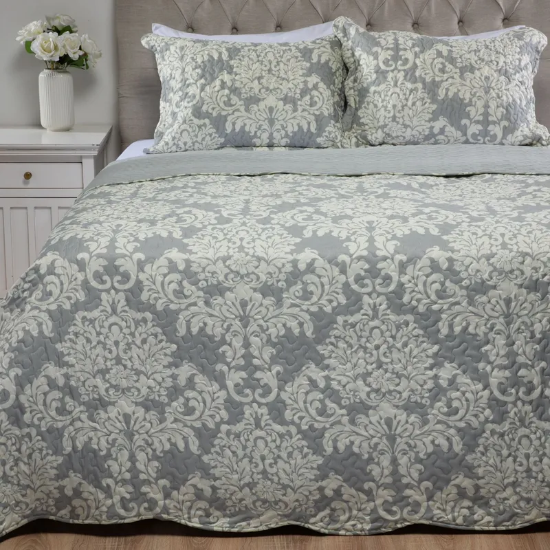 TEXTIL VIÑA - Cubrecama Vina Tere Gris Textil Viña