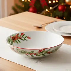 ROBERTA ALLEN - Ensaladera Muerdago 28.5 Cm Rim Rojo