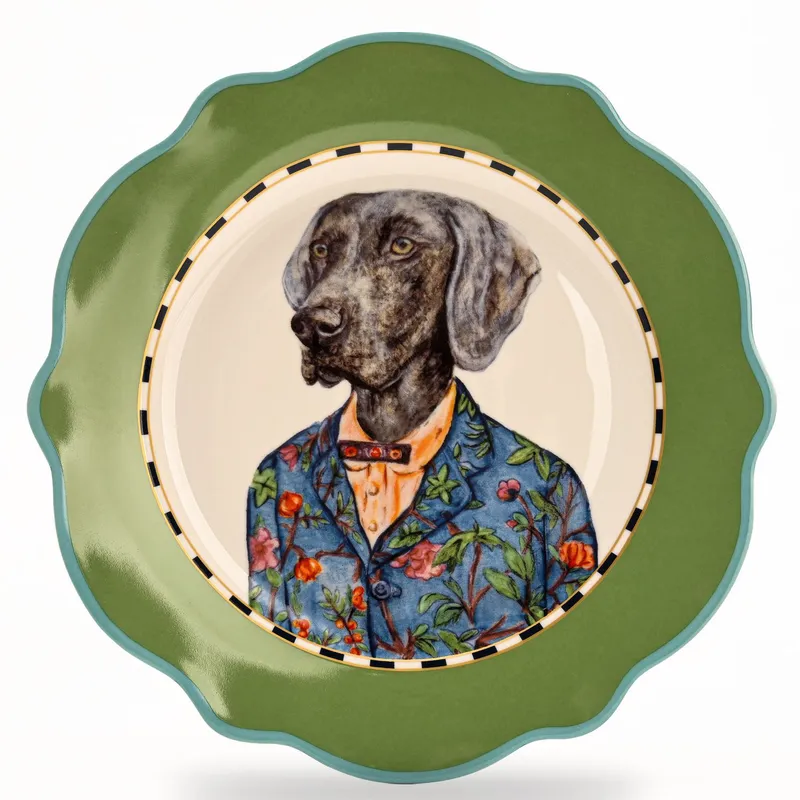 ROBERTA ALLEN - Plato Postre 21 cm Perro Market Bloom Roberta Allen