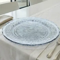 ROBERTA ALLEN - Plato Base 30 cm Vidrio Labrado Azul