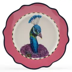 ROBERTA ALLEN - Plato Postre 21 cm Pavo Real Market Bloom