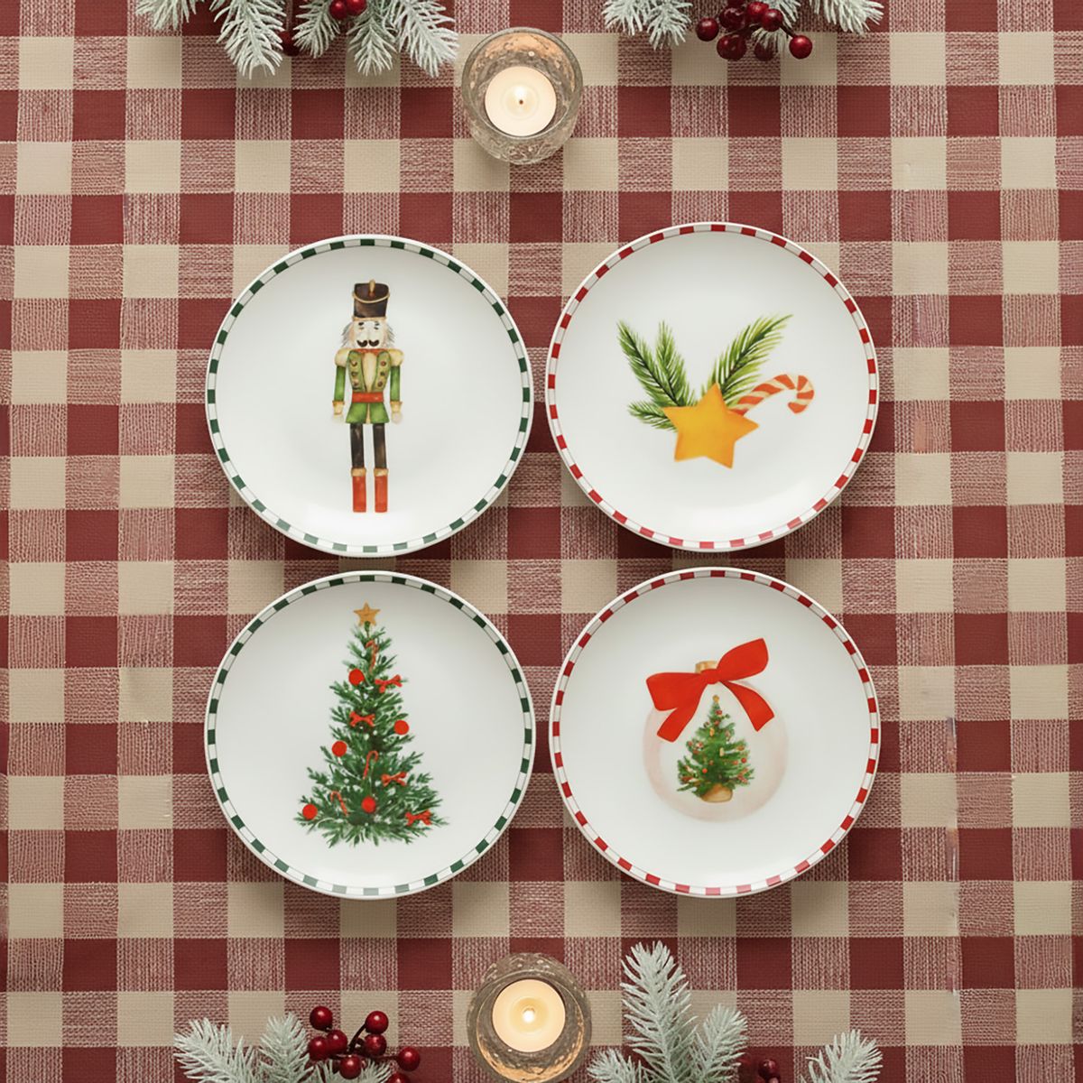 ROBERTA ALLEN - Set 4 Platos Navidad 15 Cm Con Caja Roberta Allen