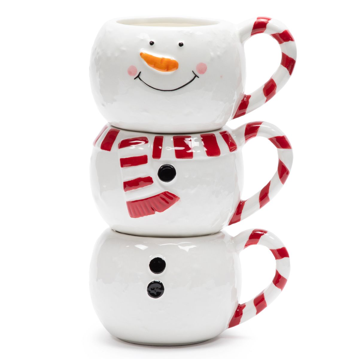 ROBERTA ALLEN - Set 3 Mug 410 ml Navidad Apilables Mono de Nieve Roberta Allen