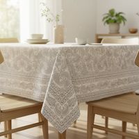 Mantel Rectangular Estampado Gris Block Print