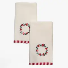 MICA - Juego De 2 Toallas Xmas Corona 2X40X60 Cm