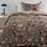 Plumón Infantil Space Azul 1.5 Plaza