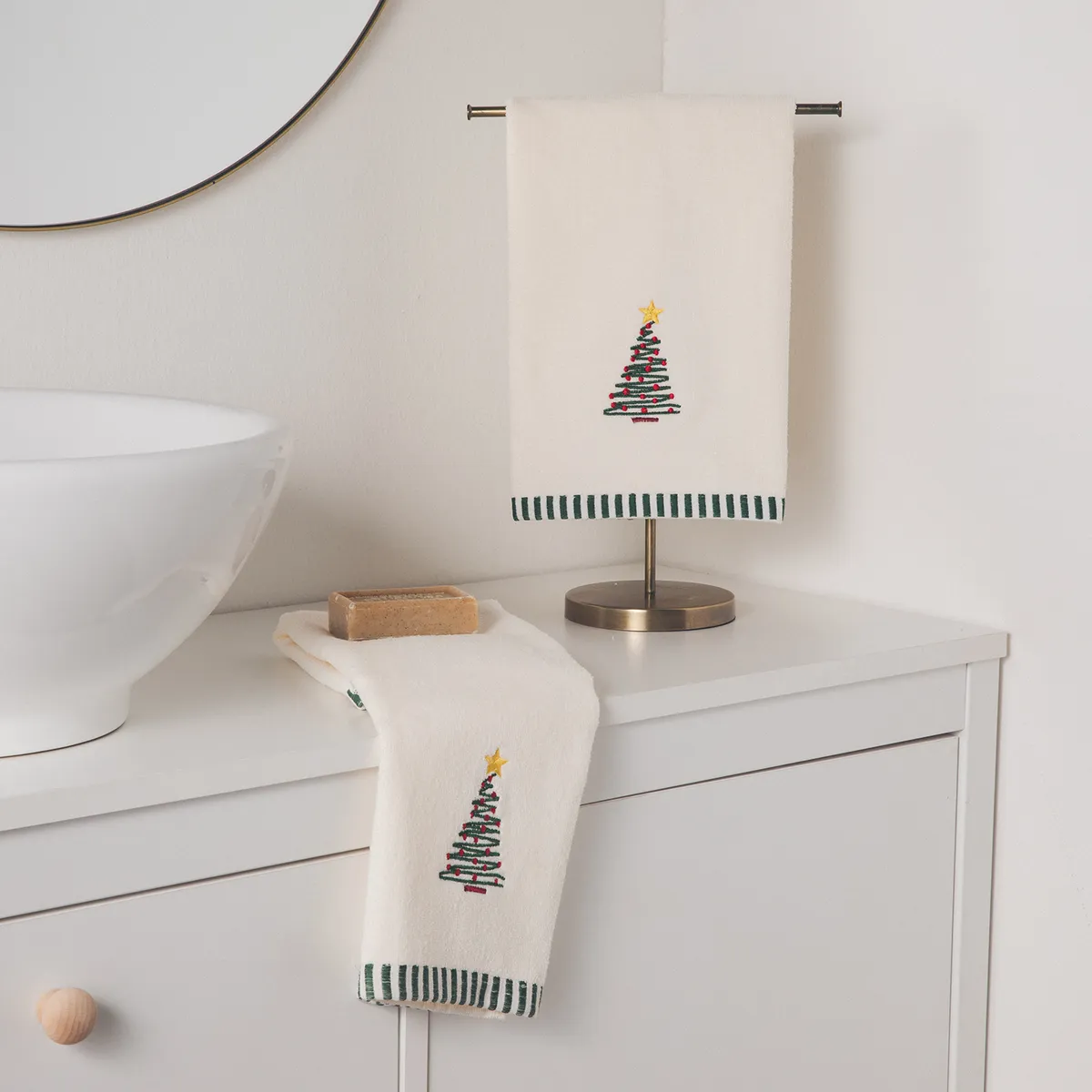 MICA - Juego De 2 Toallas Xmas Arbol 2X40X60 Cm Mica