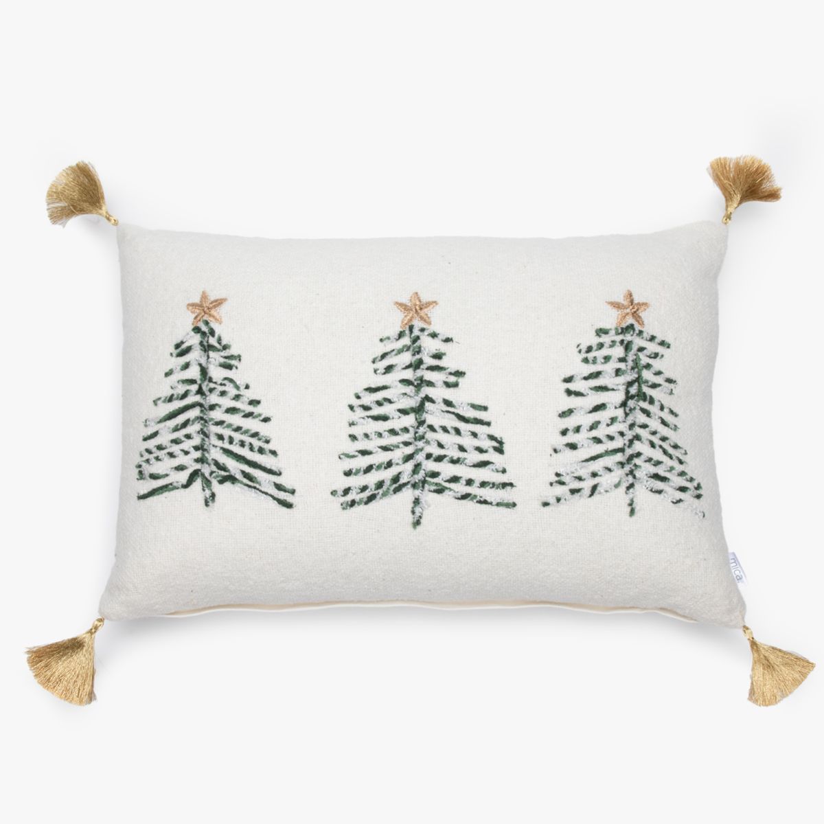 MICA - Cojín Navidad Stars Verde 35x50 Cm Mica