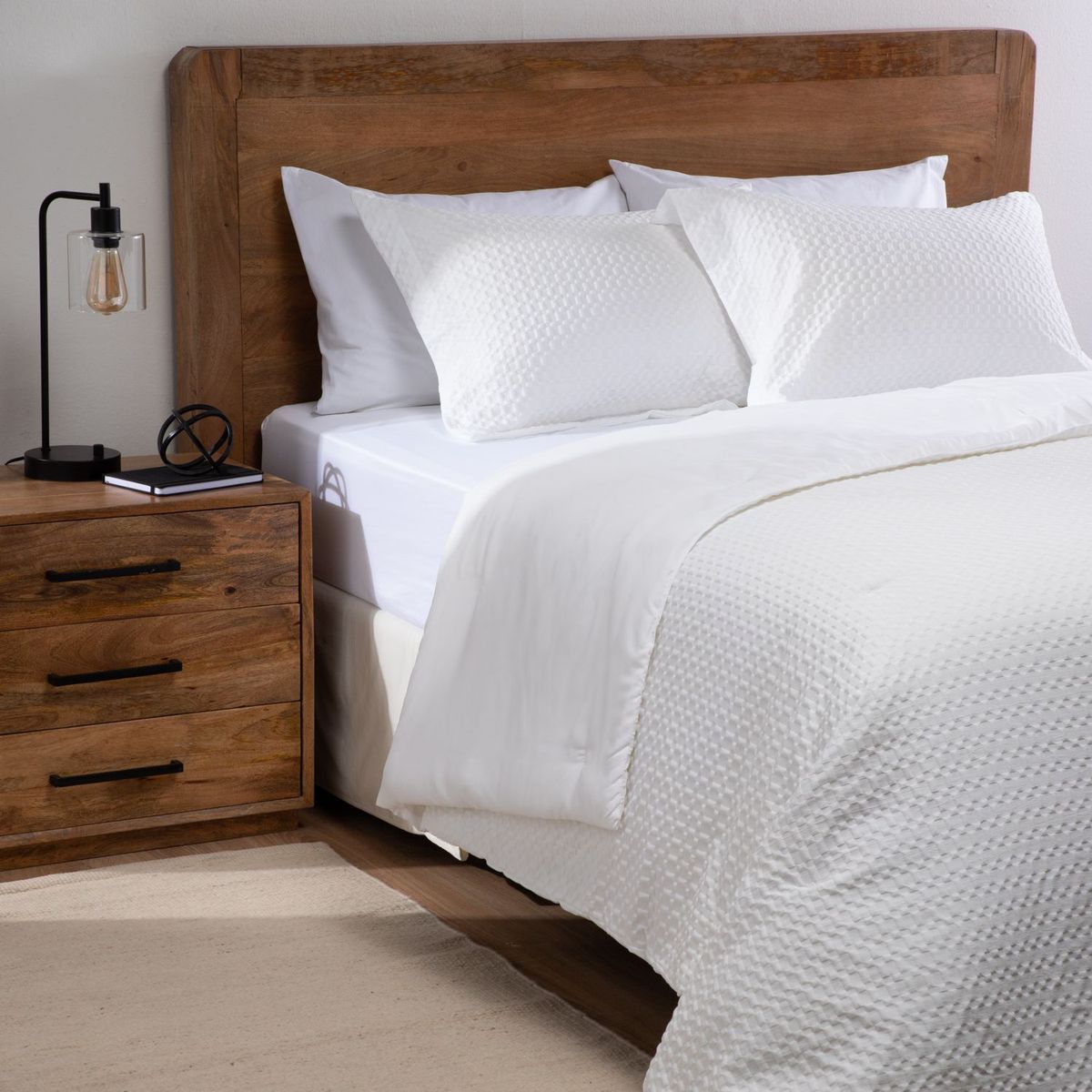 BASEMENT HOME - Plumón Sintético Textura Rick Blanco 2 Plazas Basement Home