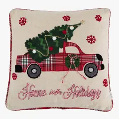 MICA - Cojín Xmas Car Blanco 45X45 Cm