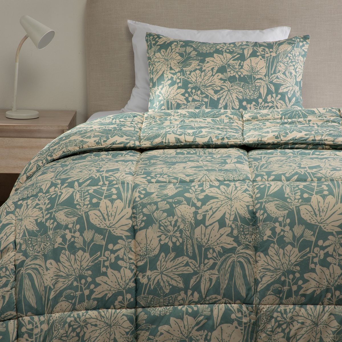 MICA - Plumón Estampado Reversible Botanic Mica