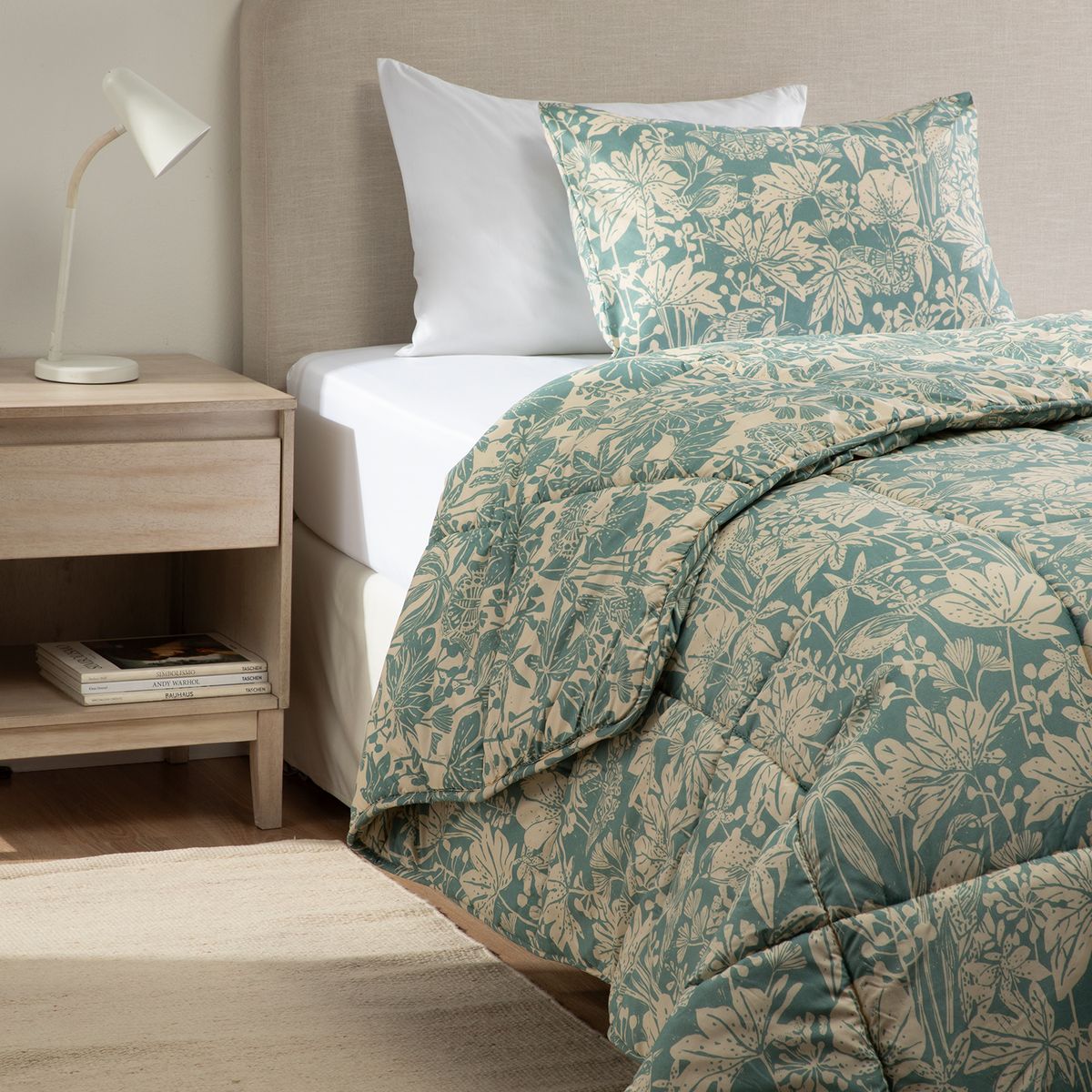 MICA - Plumón Estampado Reversible Botanic Mica