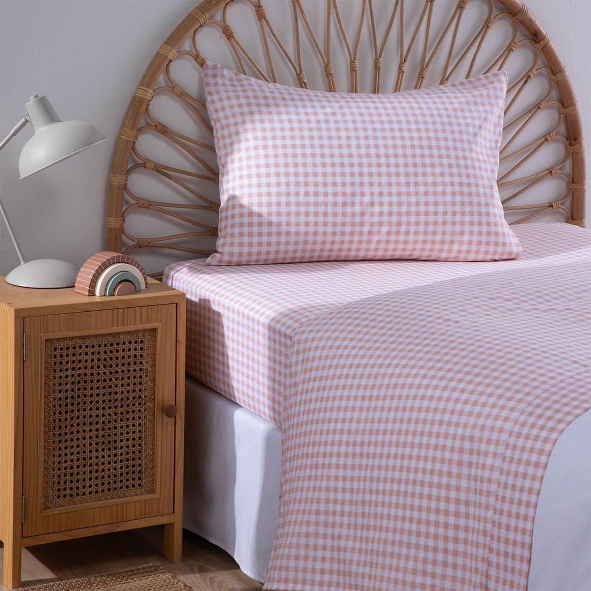 MICA KIDS - Juego De Sábanas Vichy 100% Algodón 180 Hilos Mica Kids