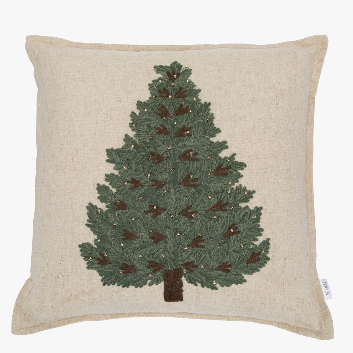 MICA - Cojín Navidad Árbol Verde 45X45 Cm Mica