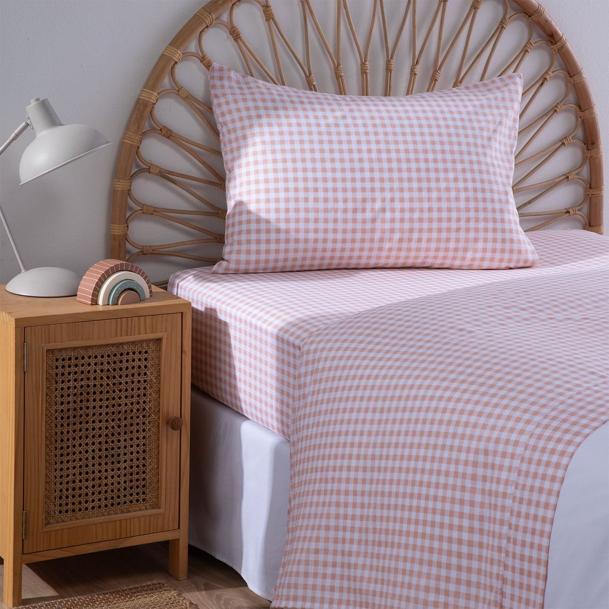 MICA KIDS - Juego De Sábanas Vichy 100% Algodón 180 Hilos Mica Kids